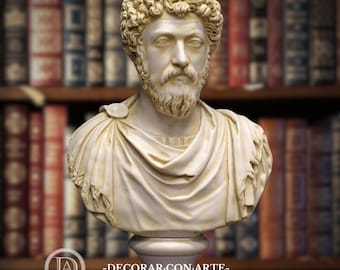 Handmade Marcus Aurelius Bust. 49 cm (19.29 inches). Marble Sculpture Reproduction, Ancient Art Decor