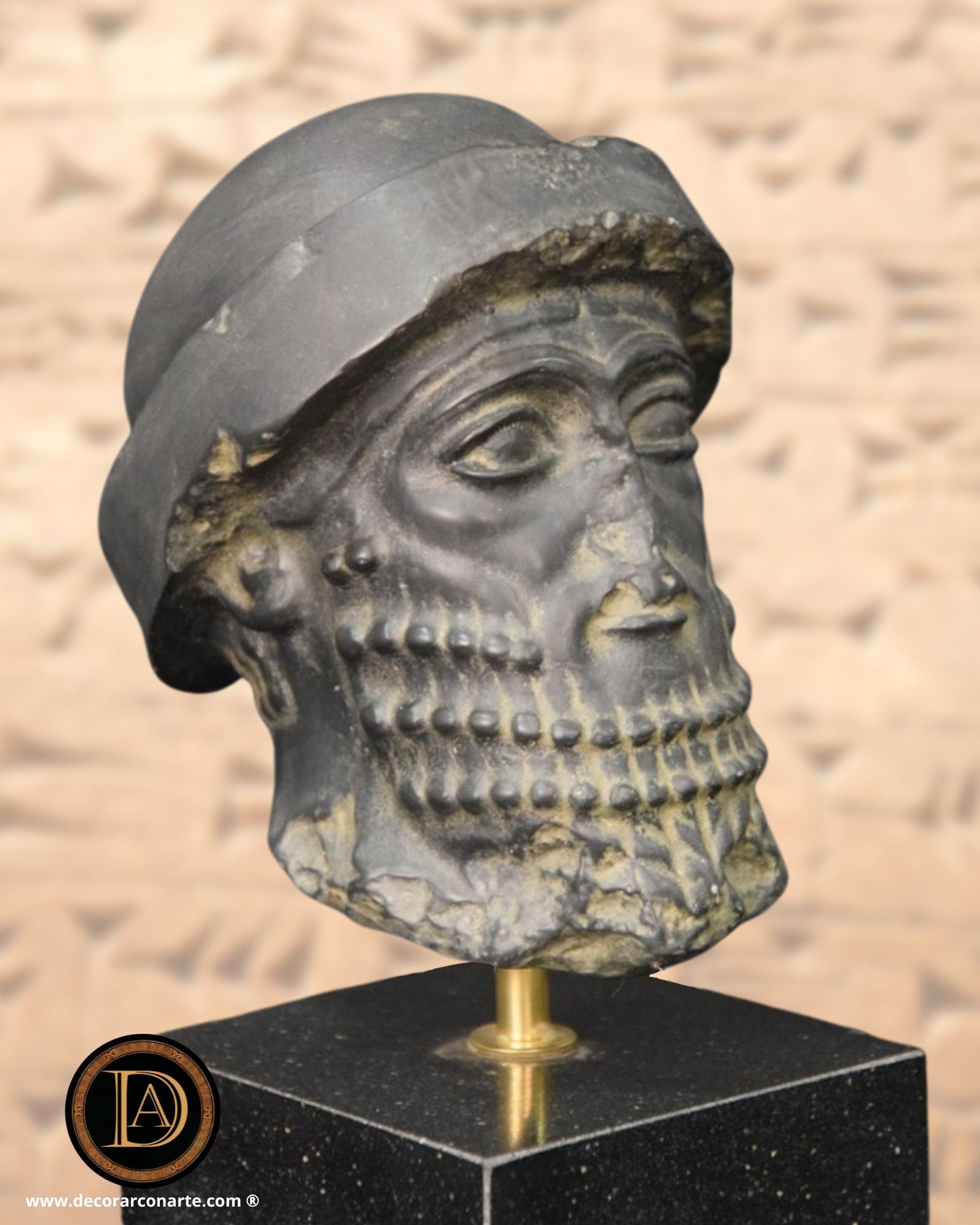 Head of Hammurabi. 7.09 In. Reproductions of Mesopotamian Figures. Handmade  in Europe. - Etsy