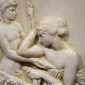 Relieve de las musas. 51x43 cm (20.08x16.93 in) Reproducción en mármol moldeado. Hecho a mano en España. Decoración de interior y jardín imagen 4