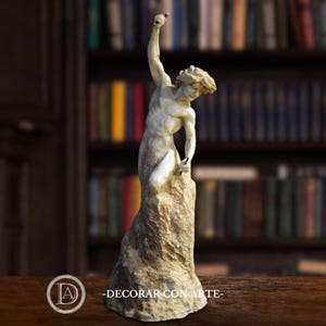Self-Made Man Statue.  57 cm (22.44 inches). Handmade Molded Marble Sculpture.