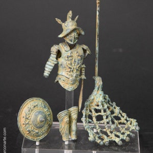 Small Gladiator Armor. 12 cm (4.7 in). Cast bronze. Reproductions of ancient Rome figures. Handmade in Europe. Decoration and gifts