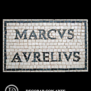 Marcus Aurelius Mosaic: Handmade Roman Style Stone Art