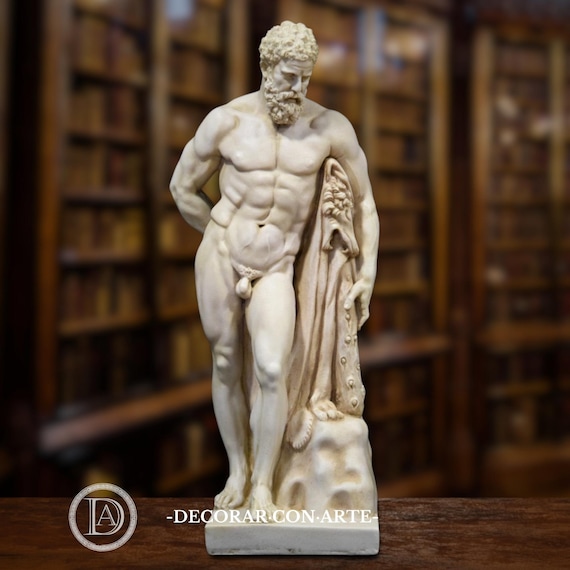 ファルネーゼのヘラクレス 高さ60cm (Farnese Hercules) Hercules Farnese Statue. 60 Cm (23.6 Inches). Molded Marble