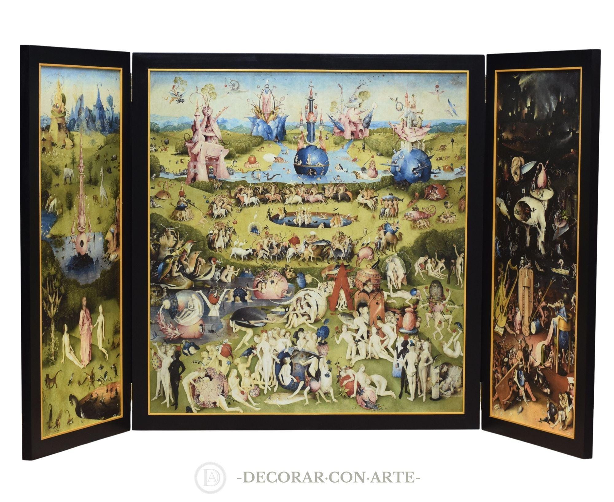 Hieronymus Bosch 'Garden of Earthly Delights' Triptych: Framed Canvas Print