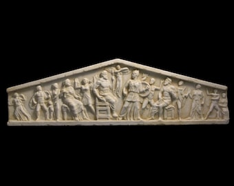 Parthenon East Pediment Bas-Relief. 96 x30cm (37.8 x11.81 in.). Handmade Molded Marble Reproduction
