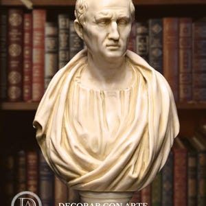 Bust of Cicero. Round base. Height 25 cm (9.8 in.) Handmade in Europe.