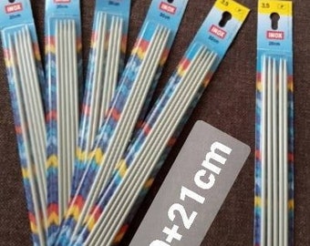 INOX 20 cm 21 cm 1.5 mm 1.75 mm 2 mm 2.5 mm 3 mm 3.25 mm 3.5 mm 4 mm 4.5 mm 5 mm Pointed needles Stocking needles Sock needles Prym