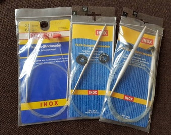 INOX / Prym FLEX Schnellstricknadel Rundstricknadel Enden 2mm 2,5mm 3,5mm 4mm 4,5mm 5mm 6mm 7mm  8mm 9mm 10mm Stricknadel Metall Stricknadel