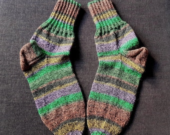 48 49 brown green yellow purple black knitted socks hand-knitted men's knitted socks hand-knitted