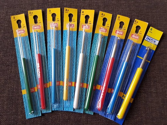 INOX / Prym /Phildar Häkelnadel Wählen Ø 2mm 2,5mm 3mm 3,5mm 4mm 4,5mm 5mm 5,5mm 6mm Häkelhaken haken nadeln häkeln