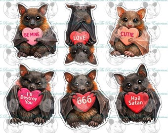 Valentines Bat Stickers