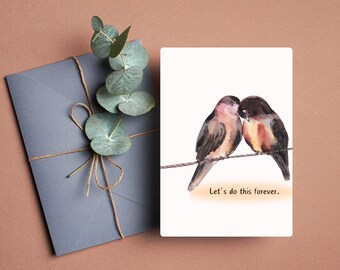 Special Occasion Lover Card - Love Birds Card - Valentine's Day Card