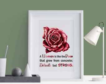 Empowering Women's Day Inspirational Quote, Digital Download Art for Feminist Gifts, Women's Rights Activism, Motivational Wall Art Decor