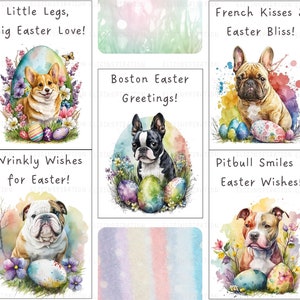 Biglietti d'auguri di Pasqua stampabili - Auguri adorabili cuccioli - Download istantaneo - Cartoline di Pasqua - Stampa a casa per le celebrazioni pasquali