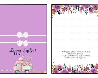 Cute Easter Card Set Digital Download, Printable Easter Card Set, Happy Easter Cards, Easter Gift, Easter Eggs Cards, Easter Bunny Cards