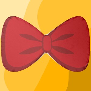 Red Bow Pillow | Coquette Room Decor | Kawaii Feminine Throw Pillow | Cute Gift for Her | Bow Shaped Plush Cushion