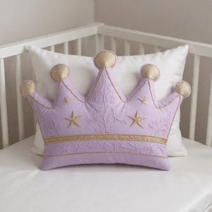 Crown Pillow for Baby – Personalized Nursery Decor, Princess Baby Shower Gift