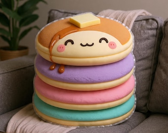 Pancake Stack Plush Pillow | Kawaii Food Cushion for Cozy Room Decor