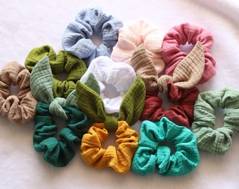 Scrunchies, scrunchie, Muslin scrunchies, muslin scrunchie, blue scrunchie, mini scrunchies, blue scrunchie, hair tie