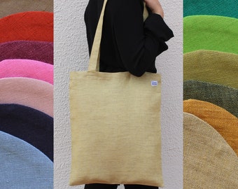 Tote bag de lino, bolso de lino, bolsa de lino, bolso tote de lino. Varios colores disponibles.