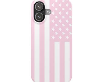 Funda rosa con la bandera estadounidense para iPhone 11 12 13 14 15 16 17 Pro Max Mini.