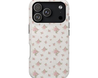 Floral MagSafe Phone Case Aesthetic Vintage Spring Flower MagSafe Tough Phone Case for iPhone 13 14 15 16 17 Pro Max Mini Plus