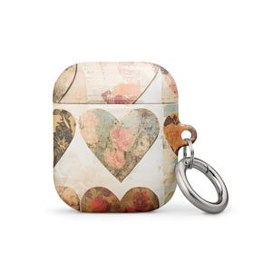 Estuche para AirPods de San Valentín con letras y corazones vintage para AirPods de 1.ª, 2.ª y 3.ª generación y AirPods Pro de 1.ª y 2.ª generación