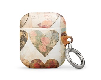 Vintage Letter Hearts Valentine's Day AirPods Case for 1st, 2nd, and 3rd generation AirPods and 1st and 2nd gen AirPods Pro