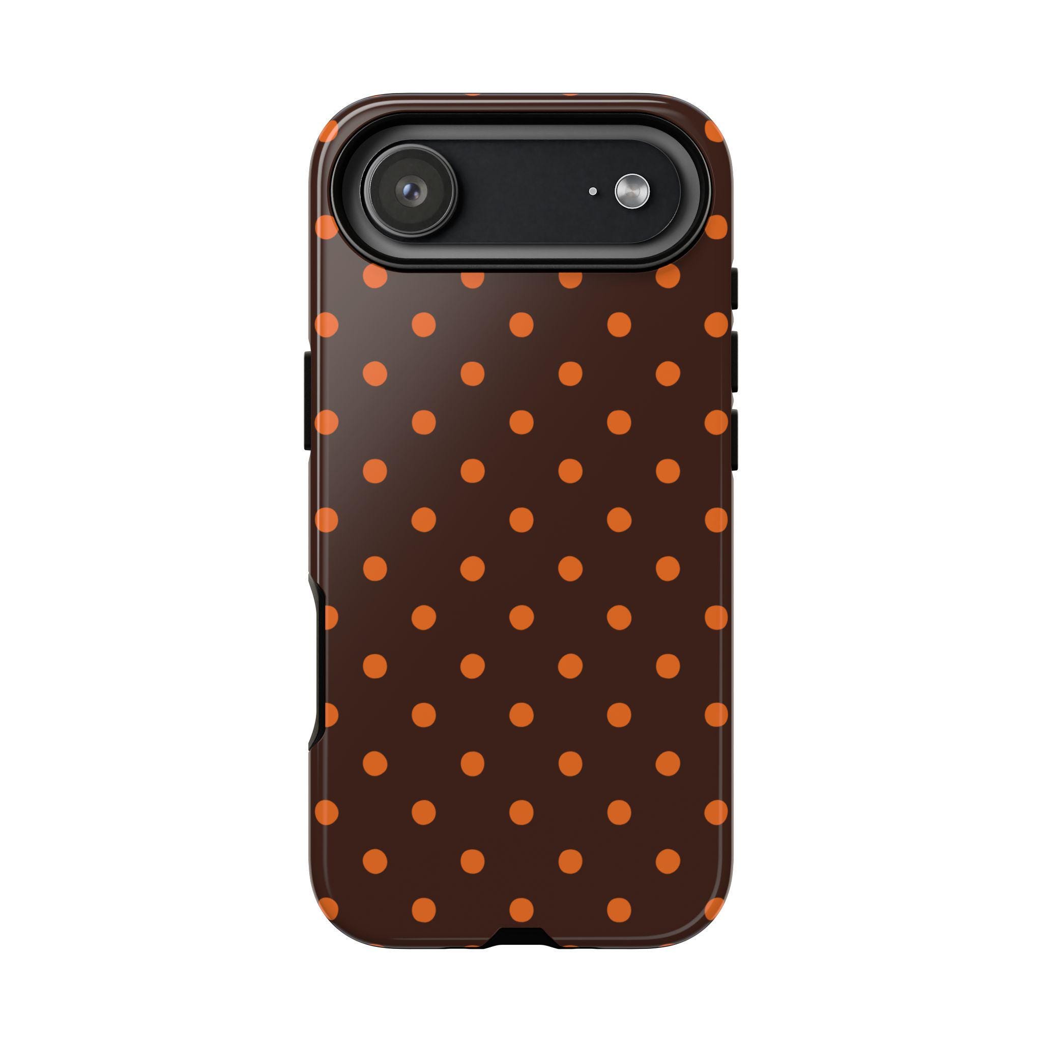 Orange Polka Dot Phone Case for iPhone 17 Pro 16 15 14 13 12 11