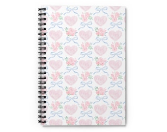 Heart Bow Spiral Notebook - Ruled Line