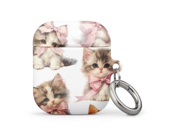Coquette Cat Bow AirPods Case for 1st, 2nd, and 3rd generation AirPods and 1st and 2nd gen AirPods Pro