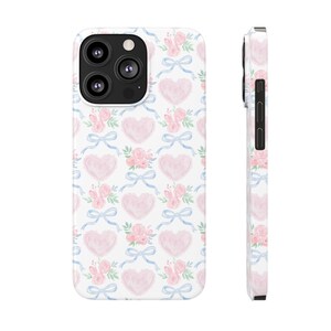 Heart Bow Phone Case Preppy Phone Case Slim Phone Case for for iPhone 7 8 Plus XR Xs Max 11 12 13 14 15 Pro Max Mini image 8