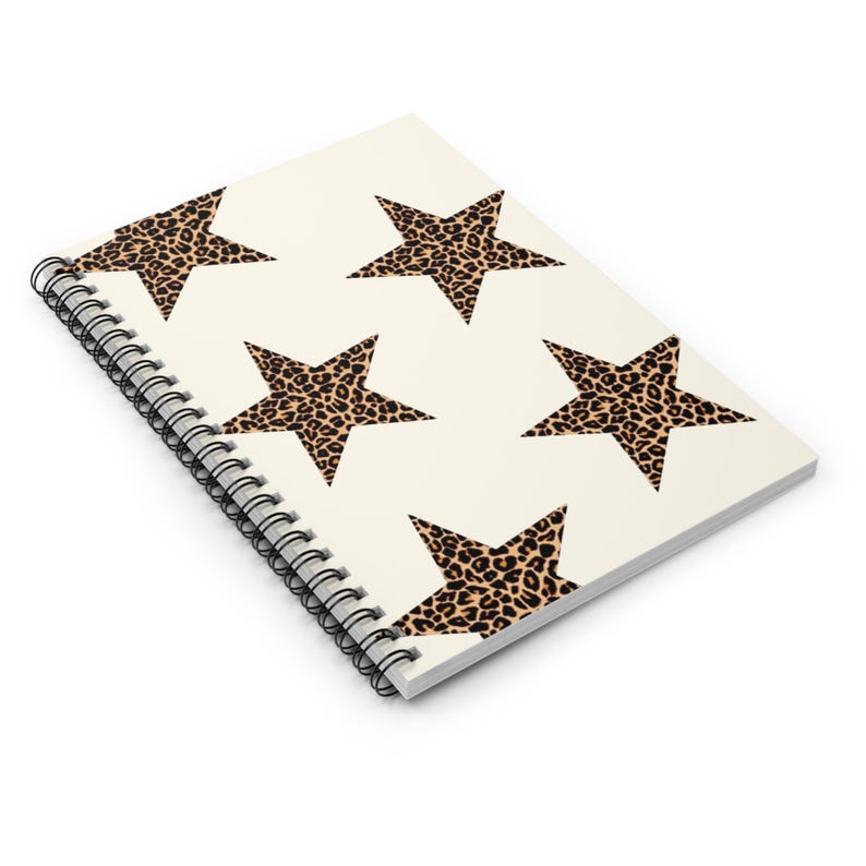 Trendy Leopard Star Spiral Notebook - Ruled Line - Etsy