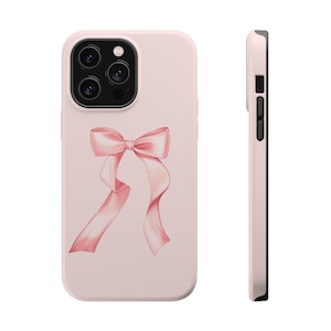 Bow Phone Case Big Pink Bow Phone Case Magnetic Tough Phone Case for iPhone 13 14 15 Pro Max Mini Plus