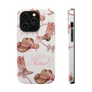 Cowgirl phone Case Coquette Pink Cowgirl MagSafe Phone Case for iPhone 13 14 15 Pro Max Mini Plus