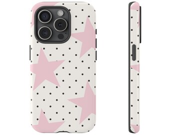 Polka Dot Star Phone Case for iPhone 17 16 15 14 13 12 11 Samsung Galaxy Google Pixel