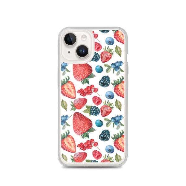 Strawberry iPhone Case Berries Phone Case Clear Phone Case for iPhone 7 8  XR Xs 11 12 13 14 Pro Max Mini SweetCaseUS