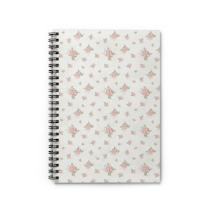 Blumen-Notizbuch Vintage Spiralblock mit Blumenmuster - Linierte Linie