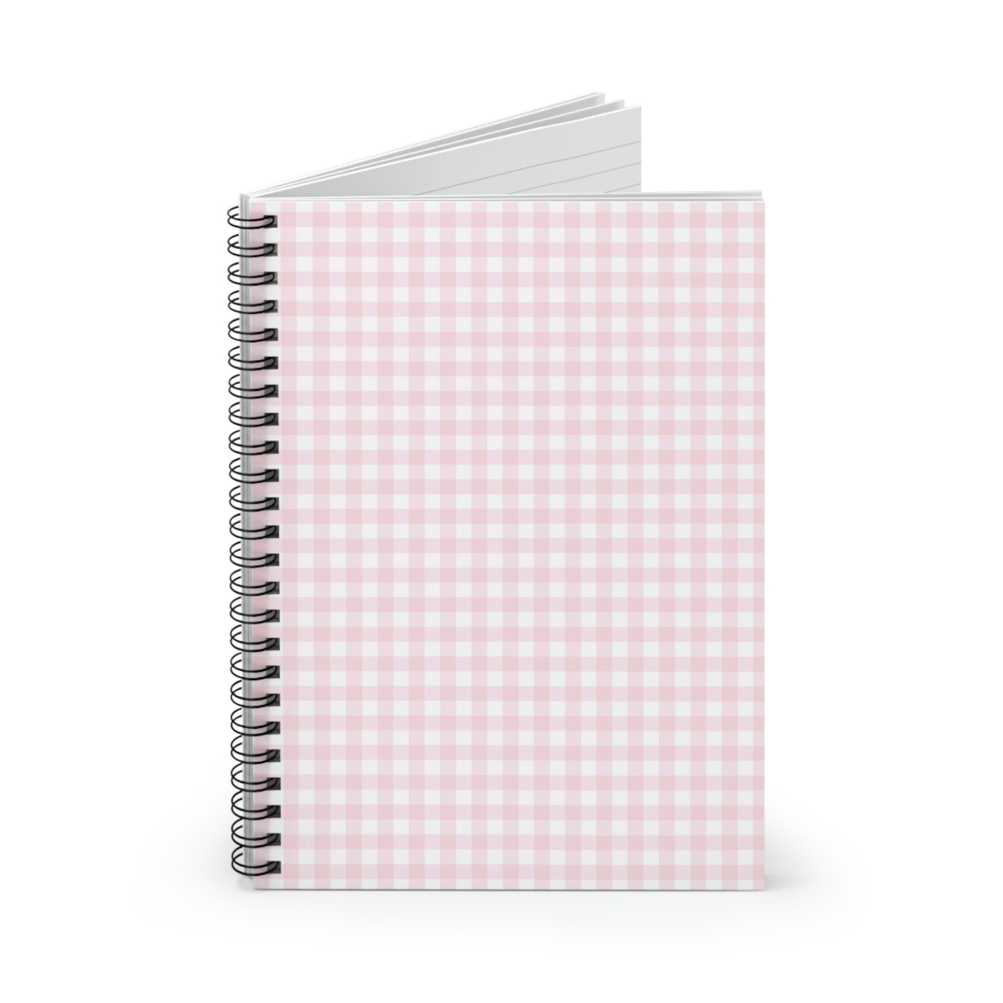 Pink Gingham Spiral Notebook - Ruled Line - Etsy