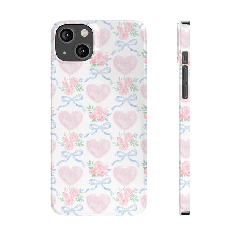 Heart Bow Phone Case Preppy Phone Case Slim Phone Case for for iPhone 7 8 Plus XR Xs Max 11 12 13 14 15 Pro Max Mini image 10