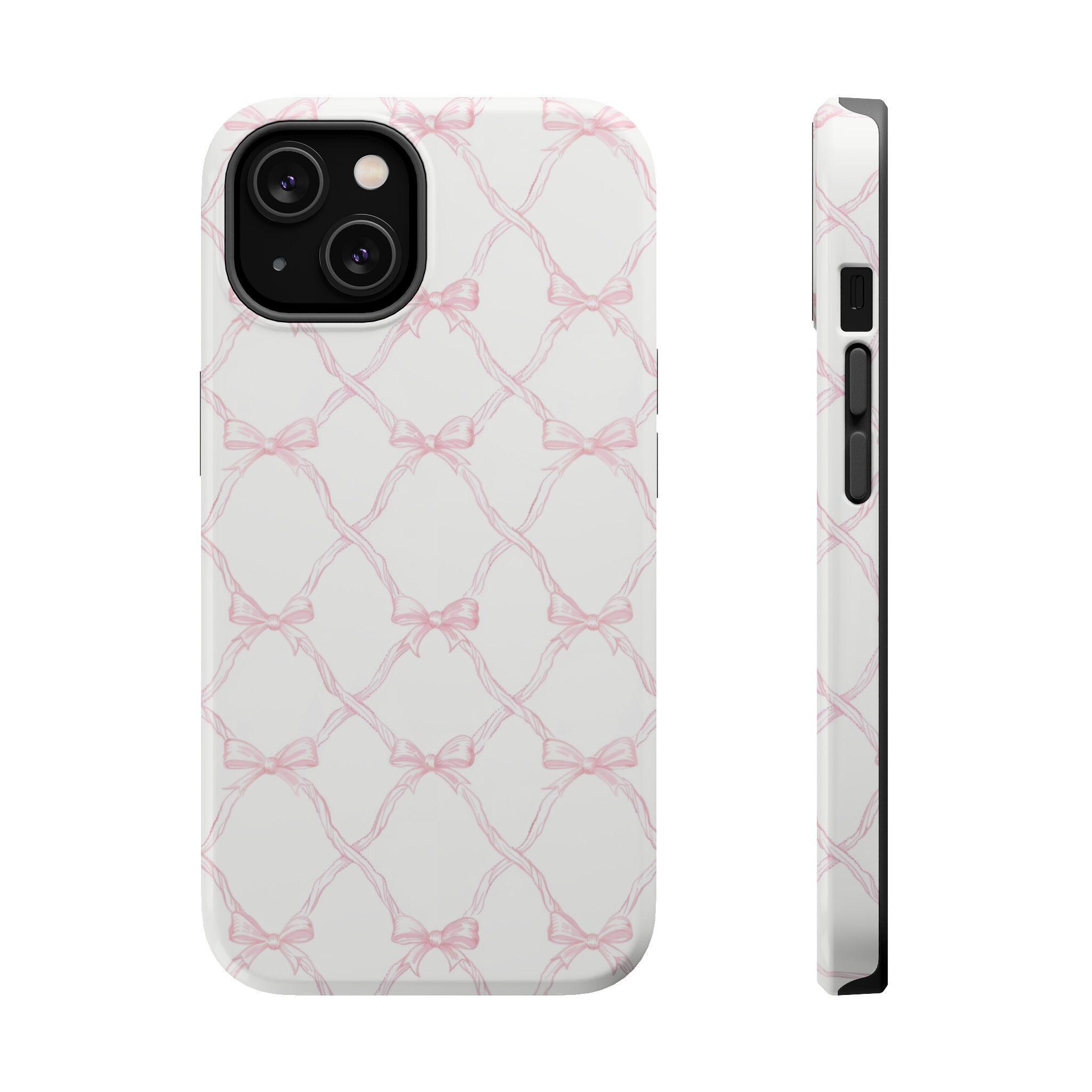 iPhone・スマホケース Pleated Ribbon Phone Case Magsafe Shabby Chic Bow Phone Case Bows Magsafe Tough Phone Case for