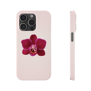 Red Orchid Phone Case Summer Florals Slim Phone Case for iPhone 7 8 Plus XR Xs Max 11 12 13 14 15 Pro Max Mini