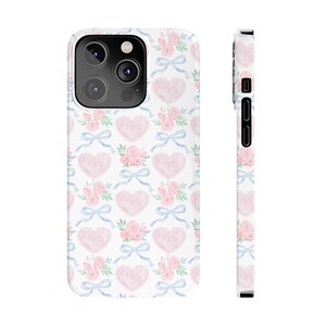 Heart Bow Phone Case Preppy Phone Case Slim Phone Case for for iPhone 7 8 Plus XR Xs Max 11 12 13 14 15 Pro Max Mini image 2