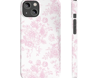 Toile Telefoon Case Roze Franse Toile Slanke Telefoon case voor iPhone 7 8 Plus XR Xs Max 11 12 13 14 15 Pro Max Mini