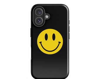 Coque Pour IPhone - Modèles 11 à 16 Pro Max - Motif Fleur Smiley - Support Inclus - Neuf