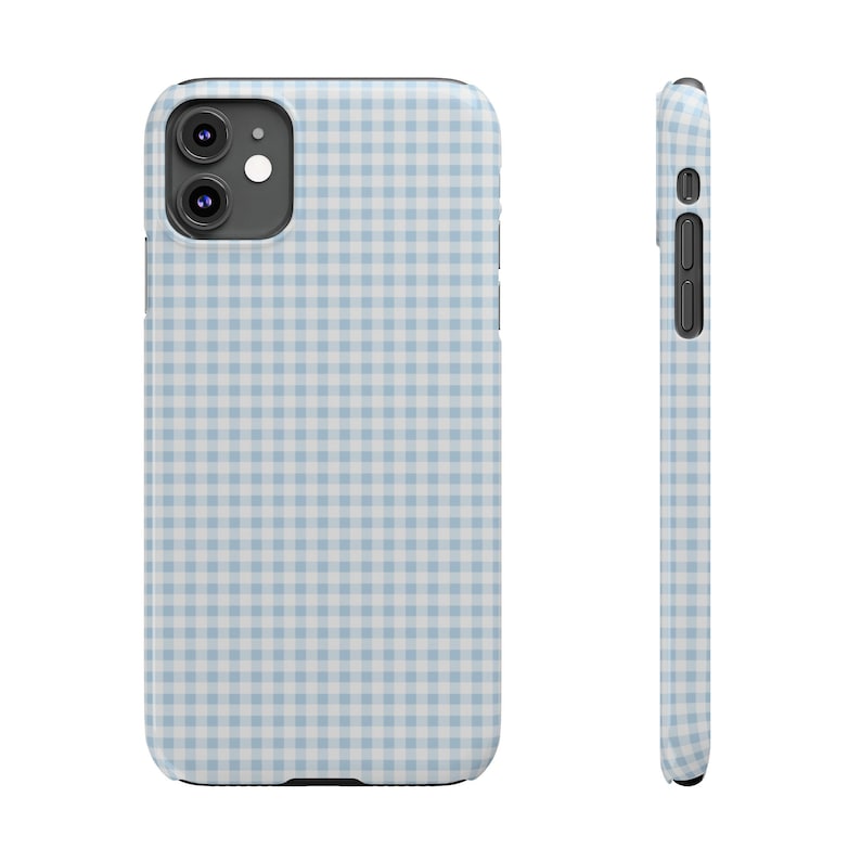 Pastel Blue Gingham Phone Case Summer Slim Phone Case for iPhone 7 8 Plus XR Xs Max 11 12 13 14 15 Pro Max Mini image 10