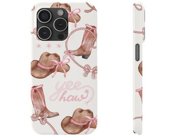 Cowgirl telefoon Case Coquette Roze Cowgirl Slanke Telefoon Case voor iPhone 7 8 Plus XR Xs Max 11 12 13 14 15 Pro Max Mini