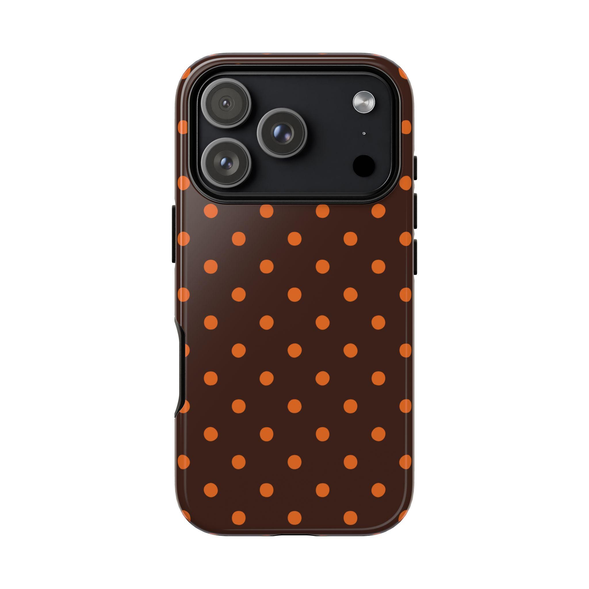 Orange Polka Dot Phone Case for iPhone 17 Pro 16 15 14 13 12 11
