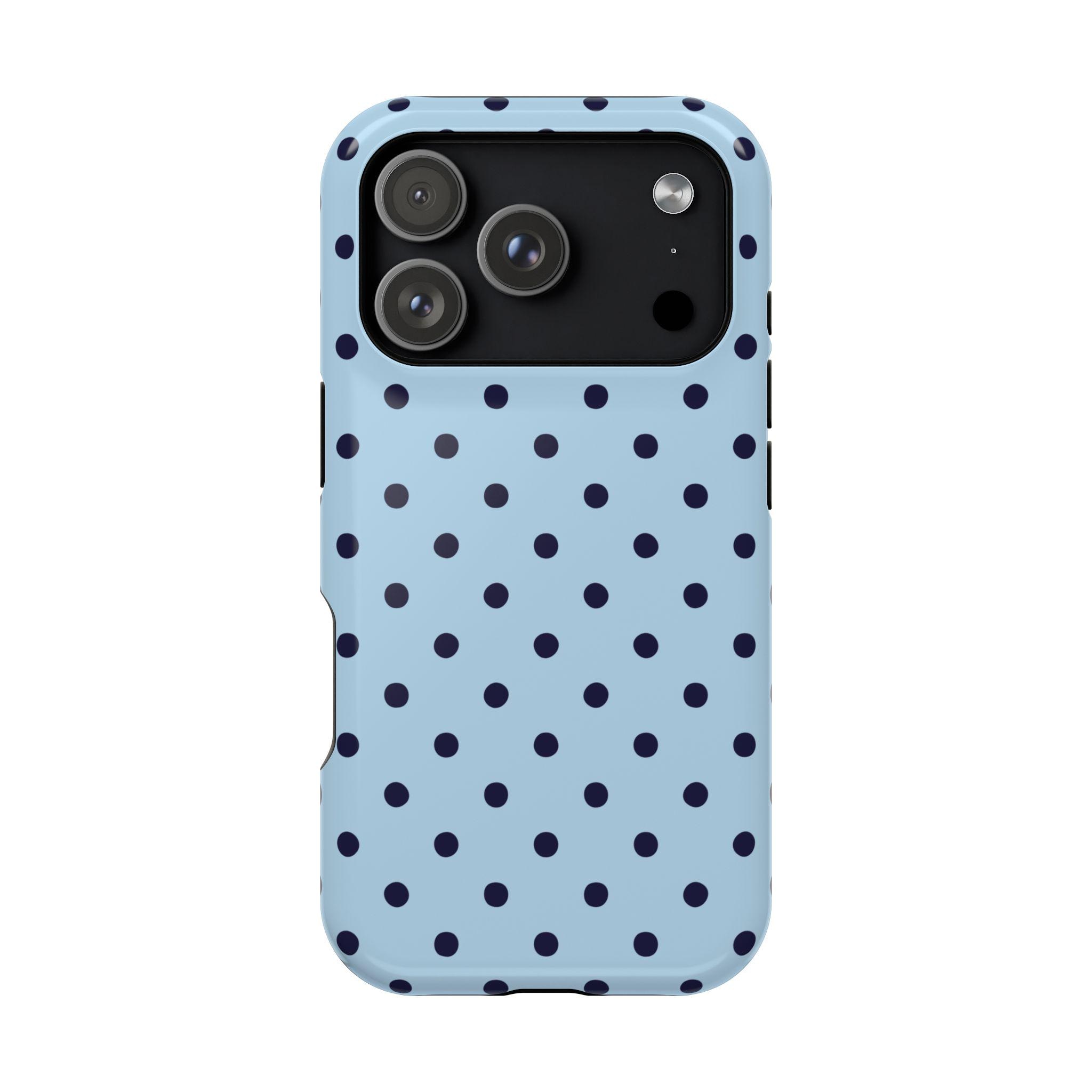Deep Blue Polka Dot Magsafe Phone Case for iPhone 13 14 15 16 17