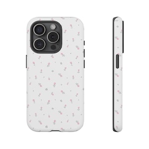 Pink Flower Phone Case Cute Spring Pink Floral Tough Phone Case for  iPhone 16 15 14 13 12 11 Pro Max Plus, Samsung Galaxy